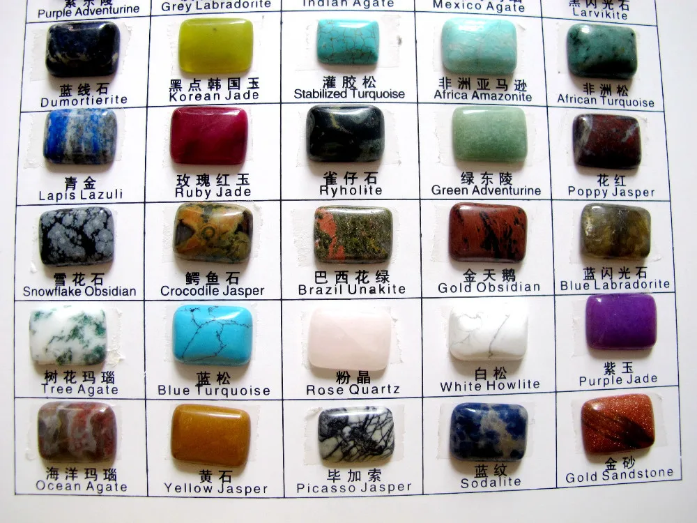 100 шт/книга смесь драгоценных камней Гемма из кабошона каменный натуральный камень цветная диаграмма