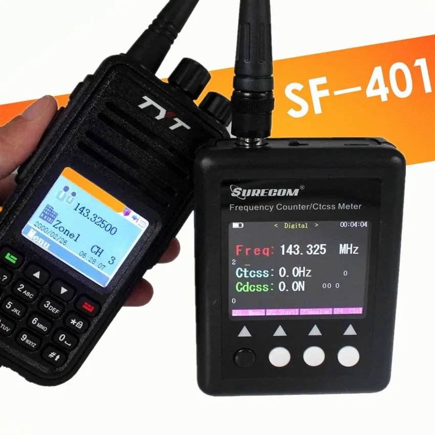 

SF-401 Plus Test Range 27MHz-3GHz SURECOM Portable Frequency Counter Meter Scanner CTCSS/DCS Decoder DMR Digital Radio Testable