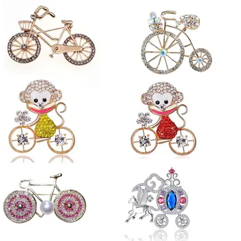 

kid's bicycle Lapel Pin Brooch rhinestone Steampunk Bike breastpin brooches jewelry
