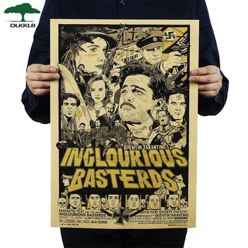 

Dlkklb Inglourious Basterds Classic Movie Poster Wall Bar Cafe House Art Decor Mix Items Posters Retro Wall Sticker