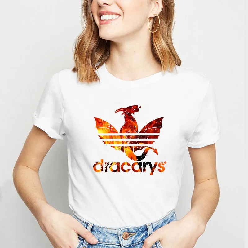 Dracarys Футболка женская мама драконов белая с принтом vogue Футболка camiseta летние топы dracarys Винтажная Футболка femme mujer - Цвет: xb42216