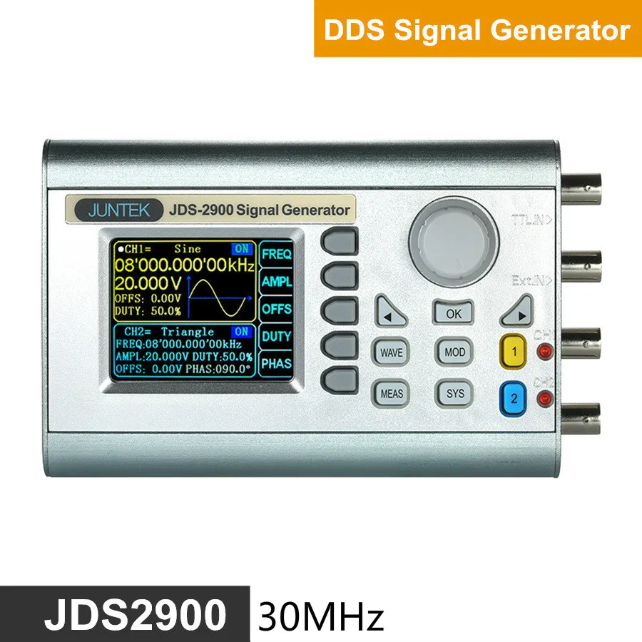 

Programmable dual channel DDS Function Arbitrary Waveform Generator pulse signal frequency meter 30MHz