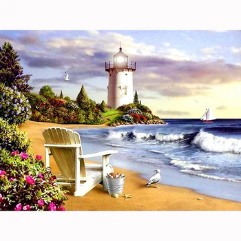 

Home Decoration DIY 5D Diamond Embroidery Scenery Beach Holiday Cross Stitch kits Resin Hobby Craft KBL