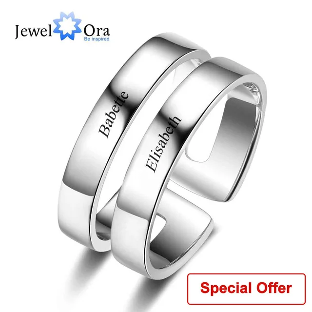 Personalized Gift For Her Engrave 2 Names Promise Rings Women Personalized Gift For Her Engrave 2 Names Promise Rings Women 925 Sterling Silver Anniversary Jewelry