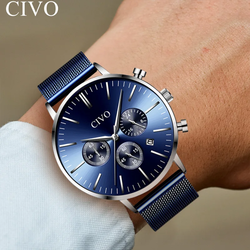 

CIVO Hot Fashion Sport Watches Men Waterproof Mesh Watch Luxury Minimalist Male Wristwatch Relogio Masculino Top Brand Clock