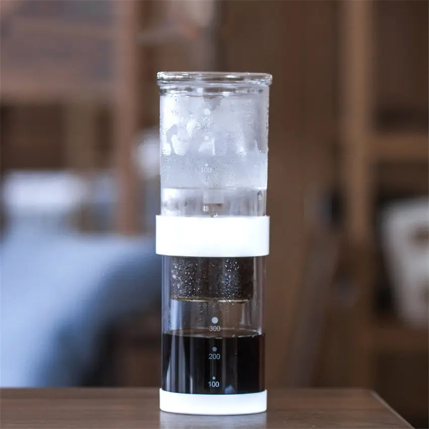 300 мл воды капельная Кофеварка многоразовые стеклянные фильтры инструменты эспрессо кофейник с воронкой горшок льда для напитков кофемашина для бариста - Цвет: A
