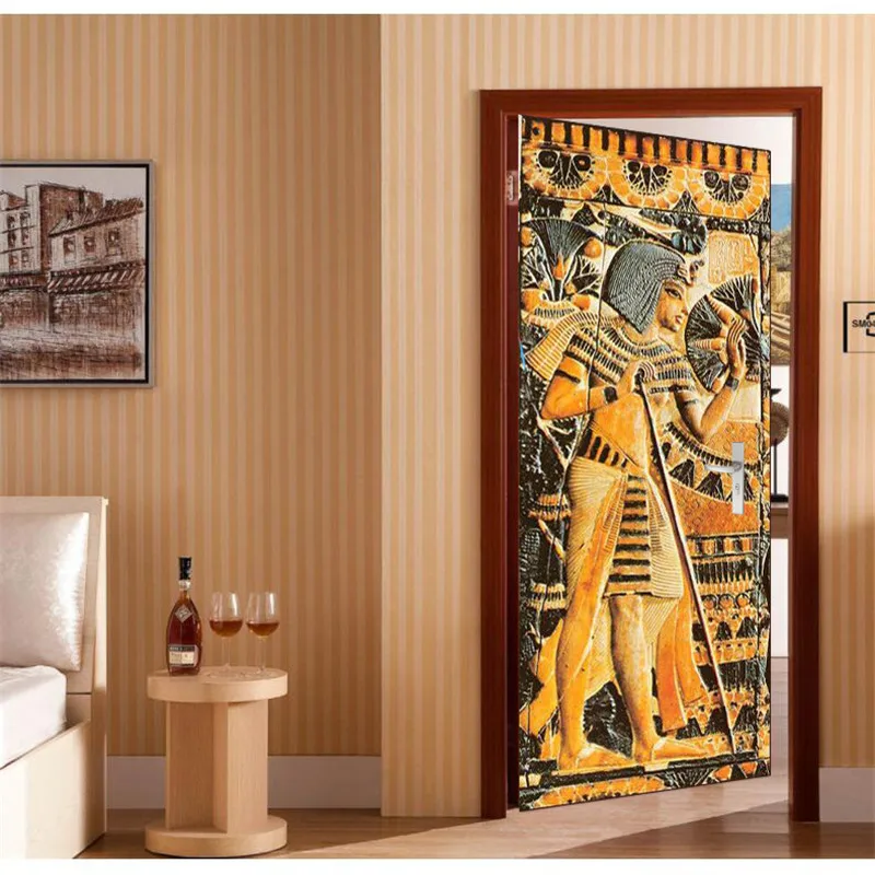 Door Wallpaper Egyptian Pharaoh Murals Wallpaper Background Painting
