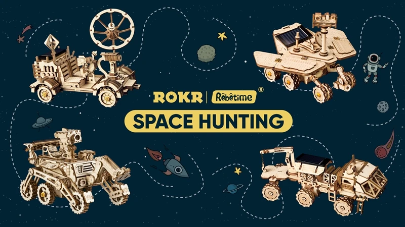 Robotime подвижная Луна Багги солнечной энергии игрушка 3D DIY лазерная резка деревянная модель строительные наборы подарок для детей взрослых LS401