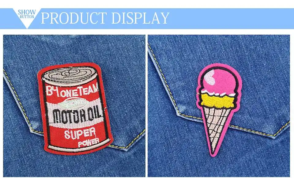 Embroidered Cartoon Iron On Patches Garment Butterfly Bird Tongue Flowers Ice Cream Bow Duck Patches For Clothes Fabrics (9)