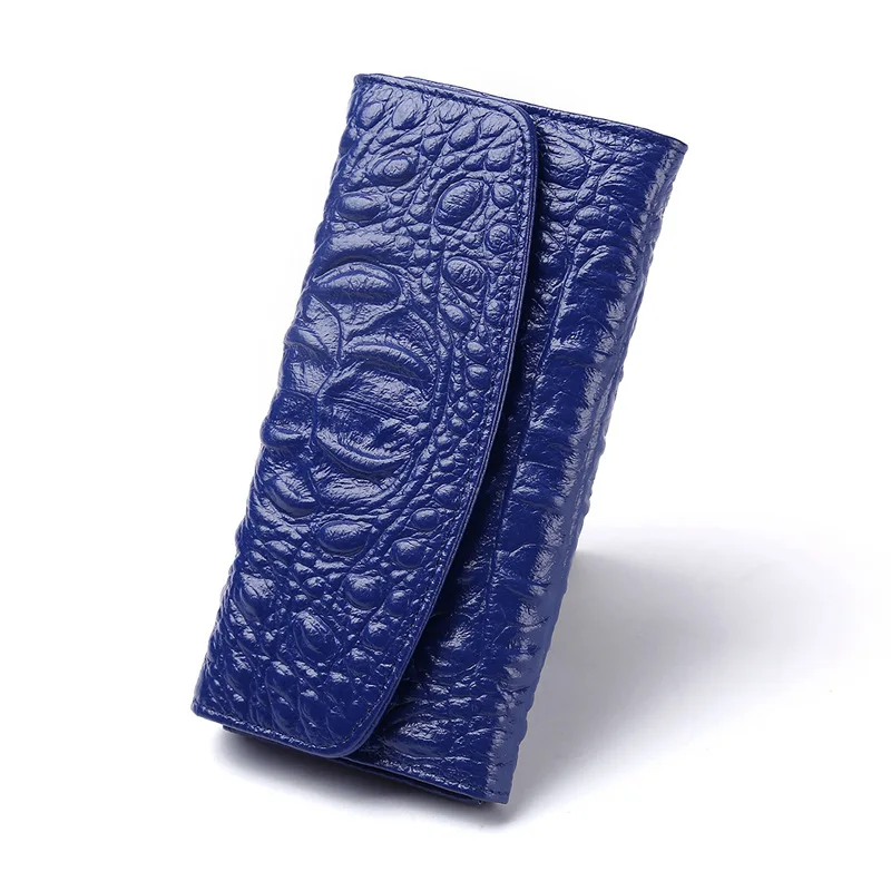 

New Arrival Genuine Leather 3D Purse Women Crocodile Design Wallets High Quality Hasp and Zipper Long Organizer wallet
