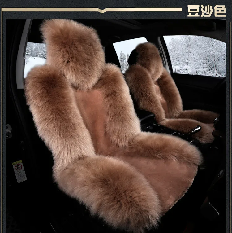 Car Seat Covers Winter Chair Warm Automobiles Seats Cover Faux Wool Auto Car-styling Goods For Lada Cars-Women Fur Accessories