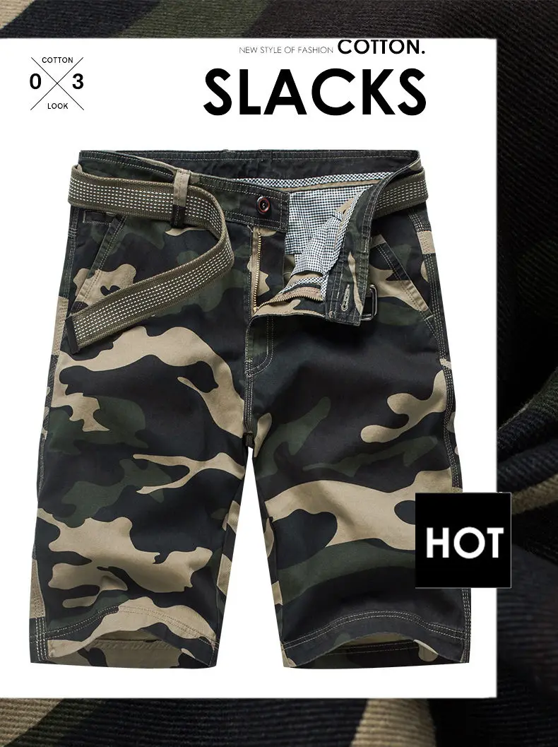 Cargo Shorts Men Cool Camouflage Summer Hot Sale Cotton Casual Men Short Pants Brand Clothing Comfortable Camo Men 2019 New MuLS 0