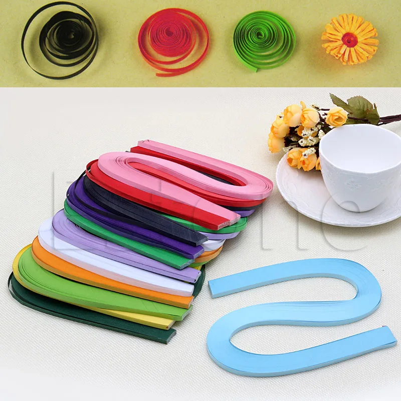 

120 Stripes Quilling Paper 5mm Width Solid Color Origami Paper DIY Hand Crafts