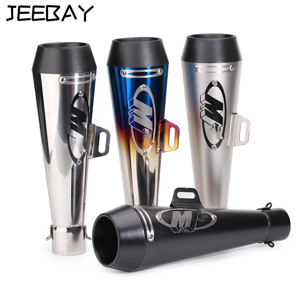 

JEEBAY Motorcycle Exhaust Stainless Steel Universal Escape Moto Pit Bike Motocross Exhaust System Protector Modified Accessories