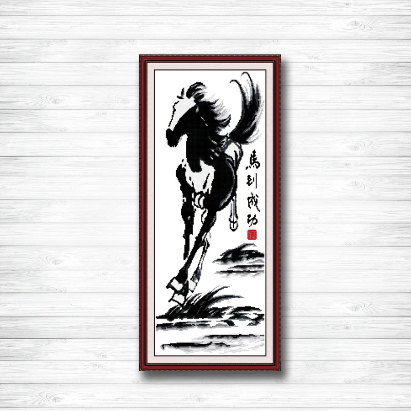

horse Animal Wishing you every success painting counted print on canvas 14CT11CT Cross Stitch Embroider kits Needlework Sets
