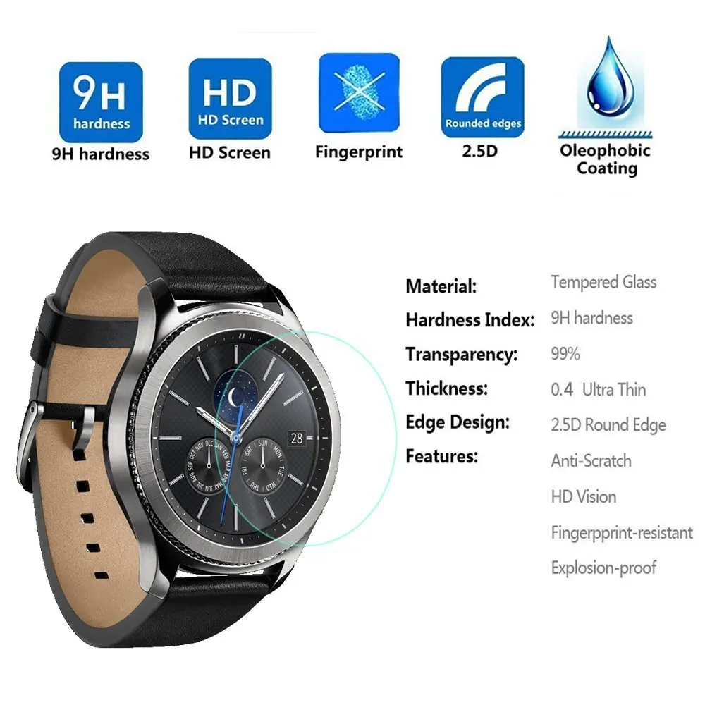 Tempered Glass for Samsung Galaxy Gear S2 S3 Classic S2 S3 Screen Protector 9H 2.5D Smart Watch Protective Glass Film Tempered Glass for Samsung Galaxy Gear S2 S3 Classic S2 S3 Screen Protector 9H 2.5D Smart Watch Protective Glass Film