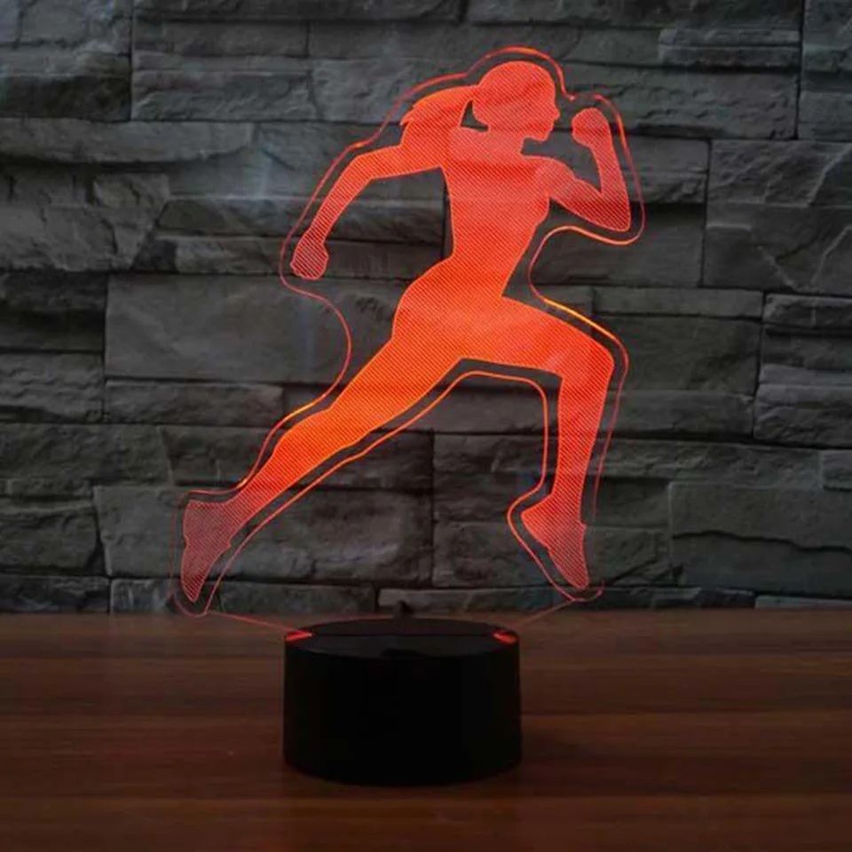 

Creative Night Light Led 7 Colors Vision Female Runners Desk Lamp USB Run Modelling Lighting Fixtures Home Decoration Kids Gifts