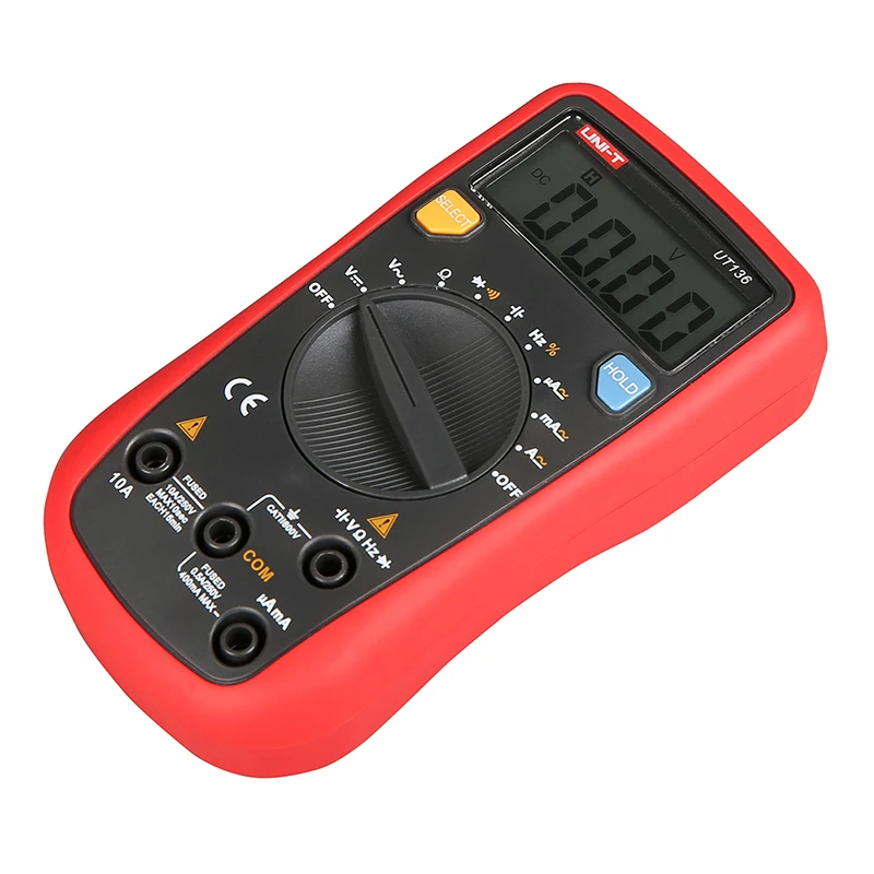 

UT136A Handheld Multimeter Ammeter Ohm Volt Meter Digital Universal Meter LCD Count 3999 AVO Meter High Precision UNI-T