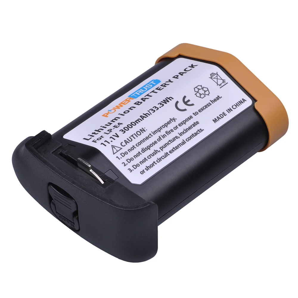 PowerTrust 2x 3000mAh LP-E4 LPE4 Rechargeable Battery for Canon EOS 1D Mark III EOS-1D Mark IV EOS 1Ds Mark III EOS 1D C EOS1DX