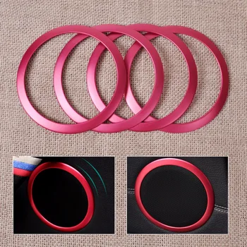 

DWCX New Red 4Pcs Interior Door Stereo Speaker Ring Alu Trim Cover For BMW 3 Series F30 F34 320i 328i 335i 2012 2013 2014 2015