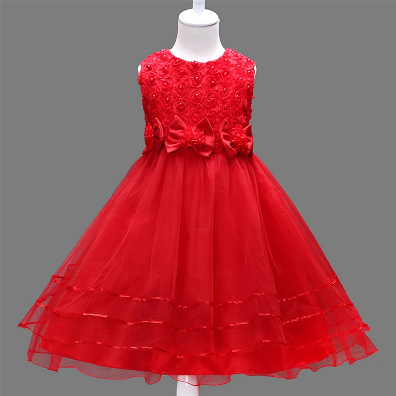 

2019 Infant Baby Party Birthday Prom Wedding Flower Bow Girls Princess Dress Children's Dress Princess Sleeveless Flower C6$