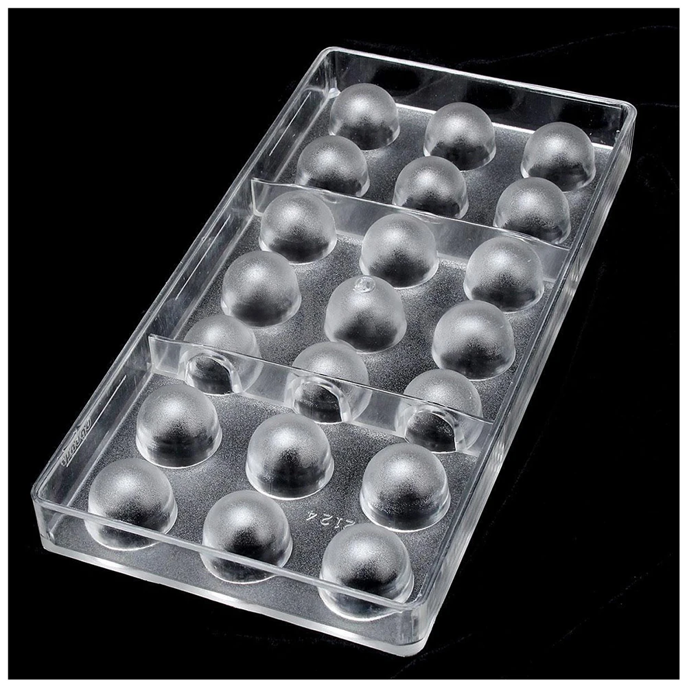 

21 Bell Shaped Clear Polycarbonate Mold Chocolate Jelly Candy Maker Cake Mousse Mould Half Ball Clear Hard Chocolate Mold DIY