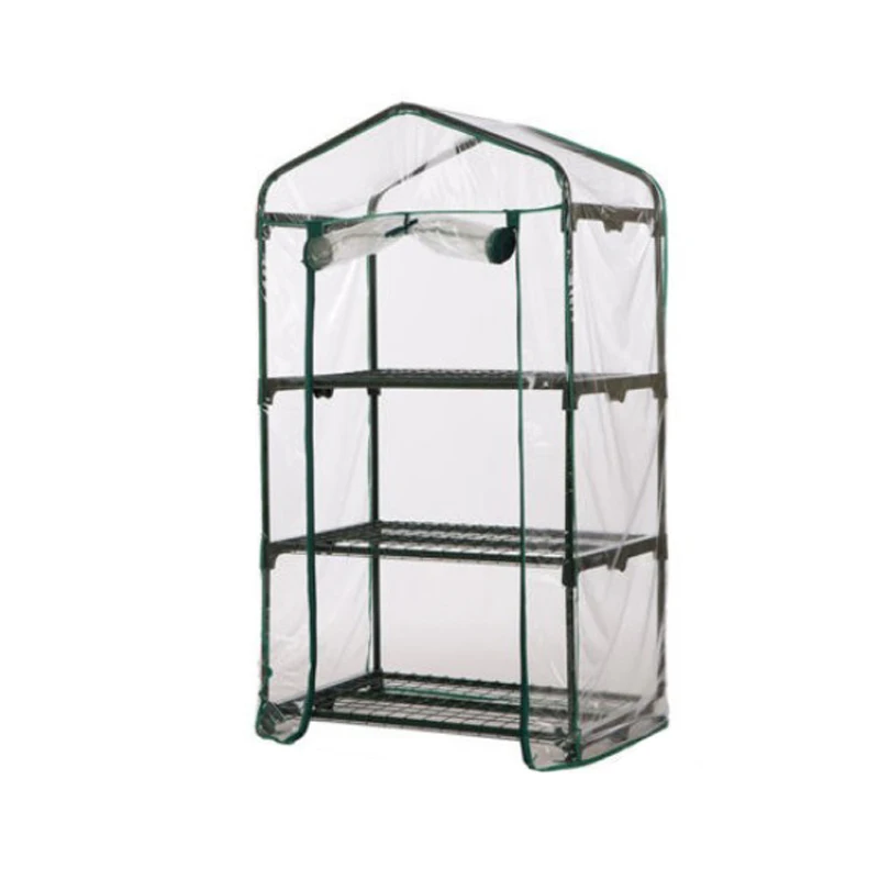 

69x49x126cm 4 Tier Iron Stands Shelves With PVC Cover Bag Garden Green House Warm Greenhouse Flower Plants Gardening