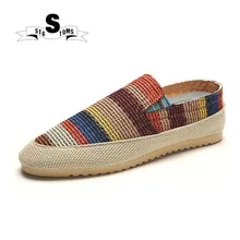 Мужские полосатые дышащие удобные туфли на плоской подошве разных цветов, сезон весна-лето, tw0017