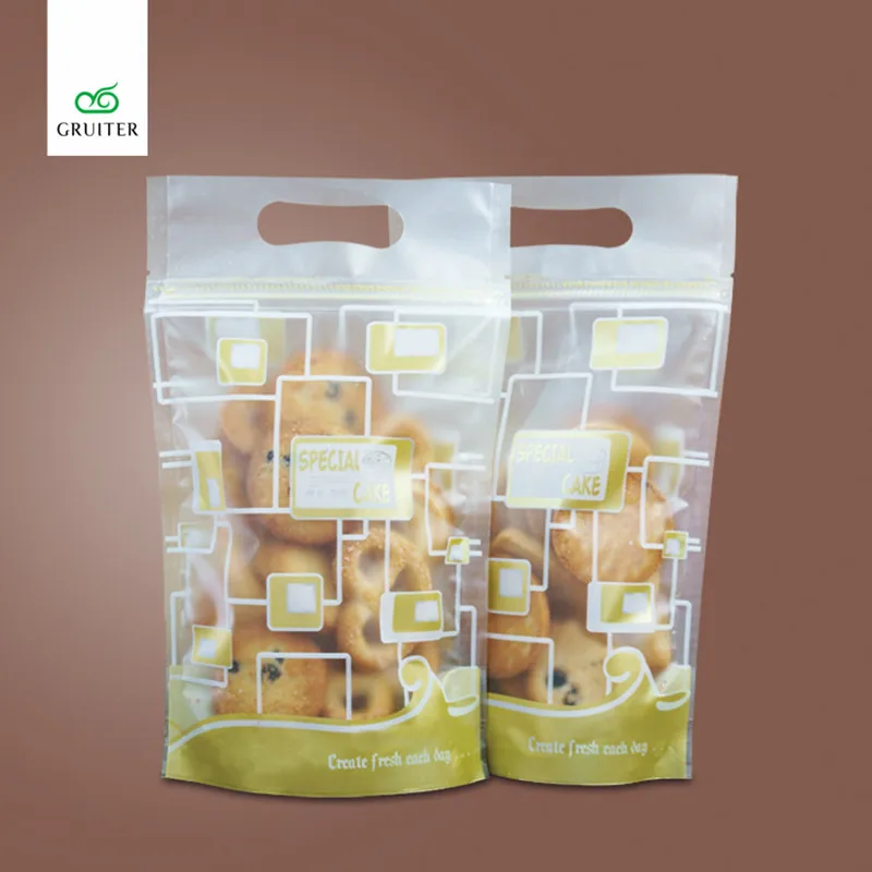 GRUITER Food Grade Bag Cake Bread Packaging Pouches Thicker Ziplock