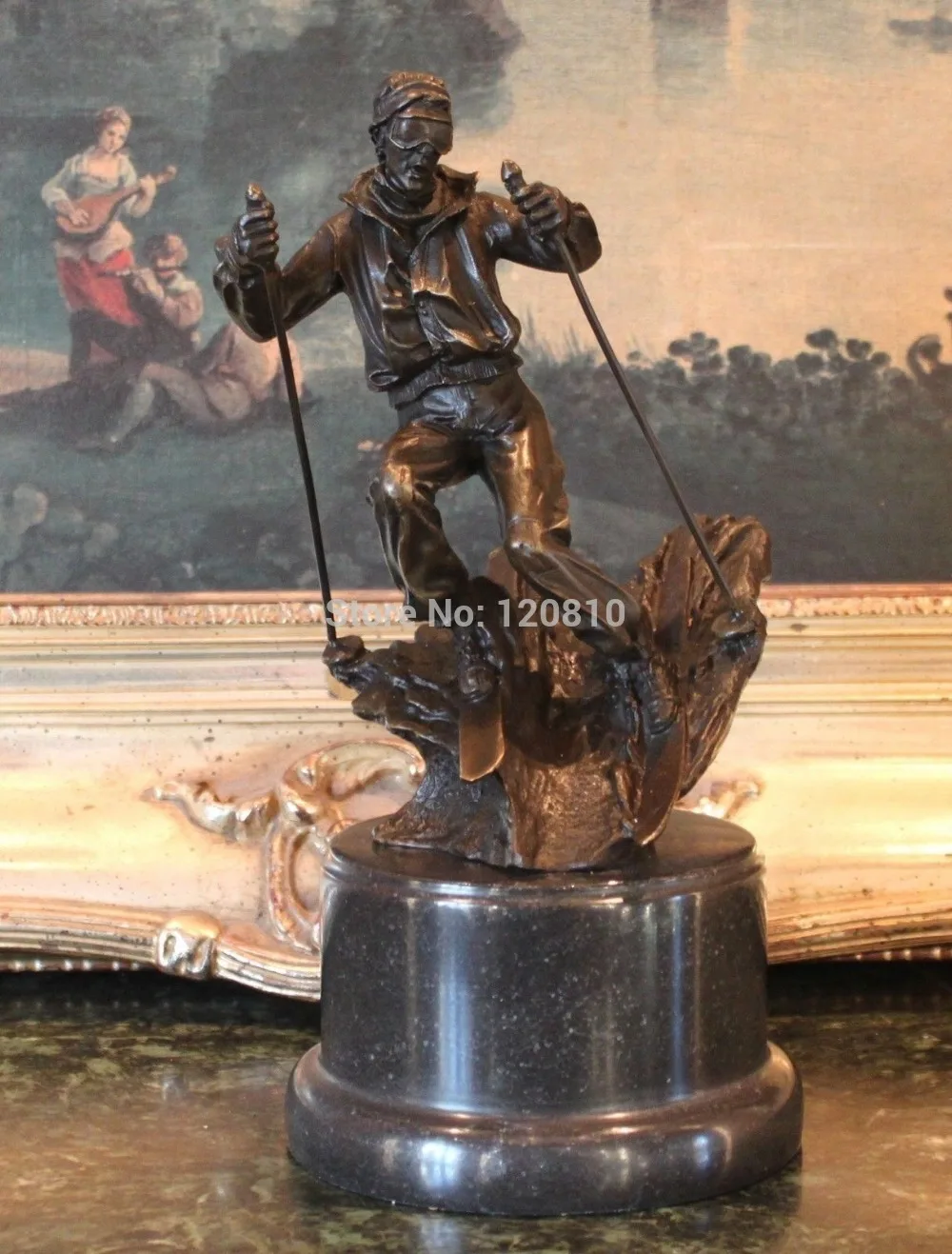 Горные лыжные ботинки Mogul Slalom Faststyle Alpine Bronze Marble Statue Art | Дом и сад