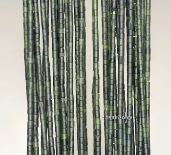 

2mm Green Jade Gemstone Green Tube 2mm Loose Beads 14 inch Full Strand (90143409-B9-A)