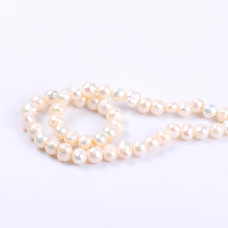 1pack/lot 8-9mm A quality Thread punch Natural freshwater Pearl Loose Beads DIY for Jewelry bracelet necklace