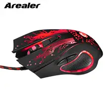 USB мышь Проводная оптическая игровая мышь Регулируемая 5 уровней dpi 5500 с 6 кнопками светодиодный светильник для настольного ПК ноутбука геймера