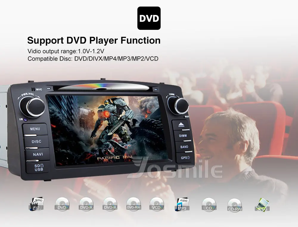 Excellent Josmile 2 Din Car DVD Player For Toyota Corolla E120 BYD F3 2000 2005 2006 Radio Multimedia Head Unit Stereo GPSNavigation Audio 10