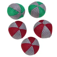 5pcs/Pack 4cm Pet Balls Cat Teething Anti Bite Chew Chase Toys Mesh Cloth Balls Resistance To Bite Molars Toys Pet Supplies