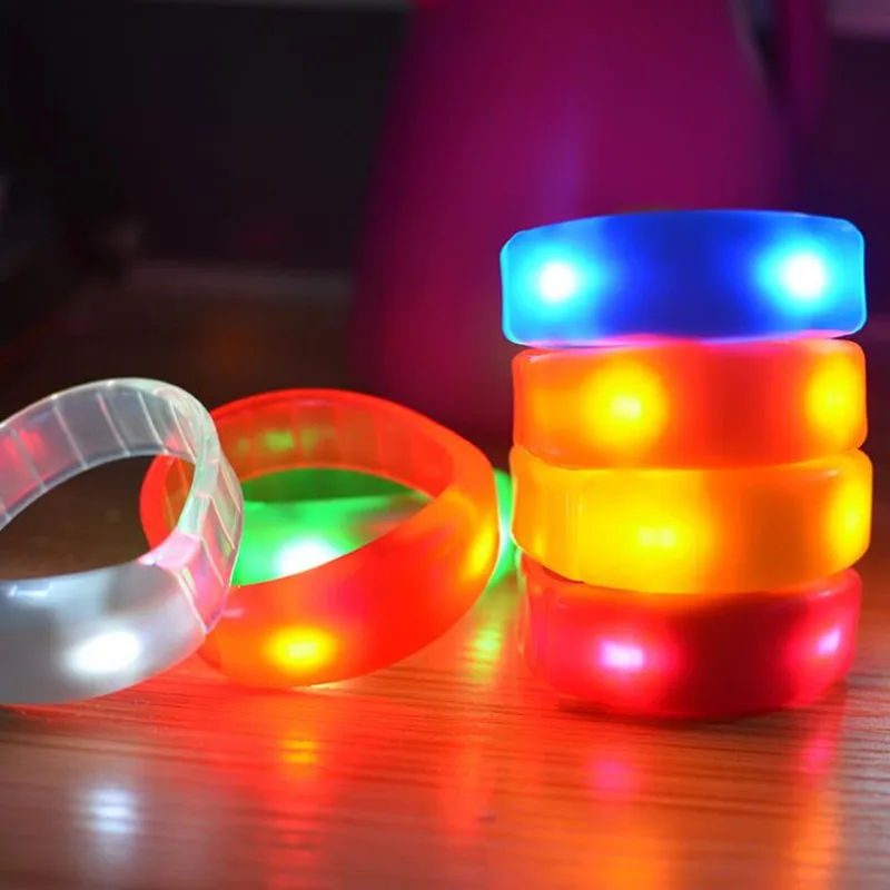 Взрослый пластиковый светодиодный светящийся браслет с голосовым управлением, светящийся браслет, светящийся браслет для ночного клуба, дискотека, светящиеся вечерние игрушки