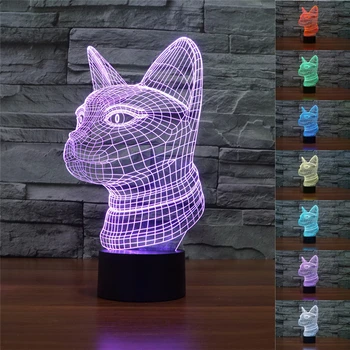 

3D Siamese cat Illusion Lamp 7 Color Changing Cat Lights Touch Button Table Night Light for Home Decor Cool Punk Gift