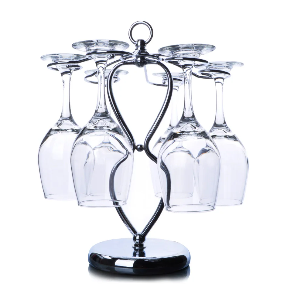 rotating cup hanging rack can be placed upside down 6 glass of wine cup