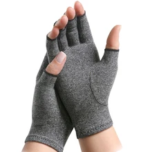 1 пара сжатия перчатки при артрите Половина Finger суставах, боли в суставах, перчатки для рук терапии открытыми пальцами компрессионные перча...