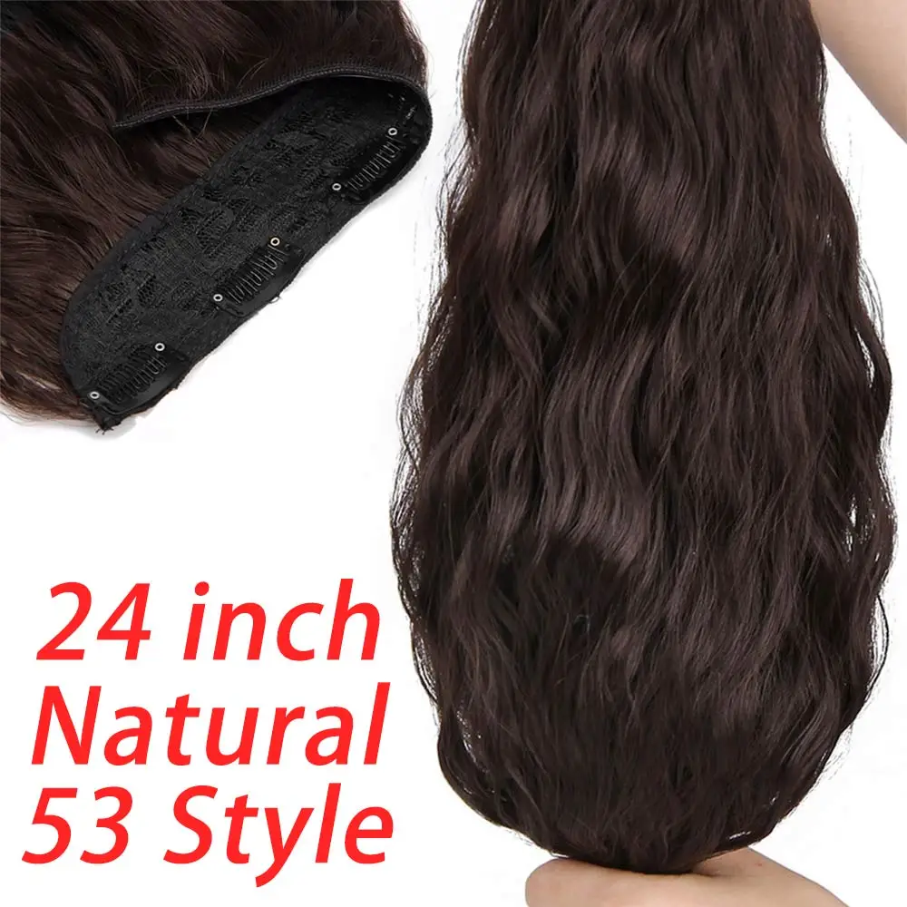 Pageup 24 Inch Long Sizes Wavy 5 Clip In Hair Extensions Clips High Temperature Fiber Various Color Synthetic Fake Hair Pieces