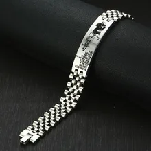 Персонализированные браслет из нержавеющей стали для мужчин мужей в серебряном тон 15 мм ширина