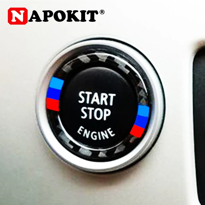 

Sticker for BMW E90 E92 E93 Carbon Fiber Car Engine Start Stop Ring Trim M Sport Car Ignition Key Ring 3 Series Car Accessories