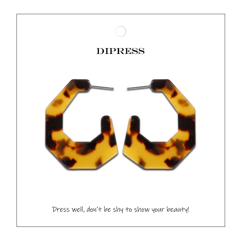 Acetic Acrylic Resin C shapped Stud Earrings For Women 2019 Fashion Simple Style Geometry Jewelry | Украшения и аксессуары