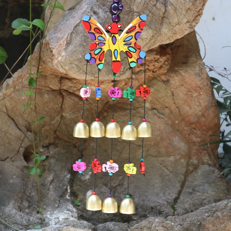 

handwork ethnic style pendant Colorful butterfly Bells hang act the role ofing store anti-robbery bell bar originality