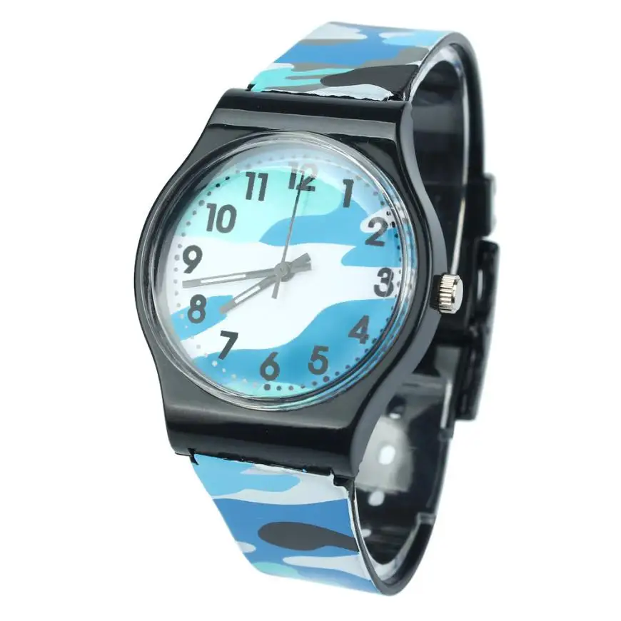 

2017 New arrival unique Design Camouflage Color Cute Boys Quartz Wrist Watch High Quality Children Watch Relogio Feminino