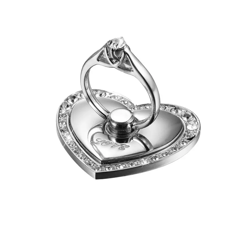 Роскошные сердце Форма перстень, украшенный бриллиантами держатель Универсальный мобильный телефон подставка для iPhone X, 8, 7 плюс samsung S9 S8 всех смартфонов