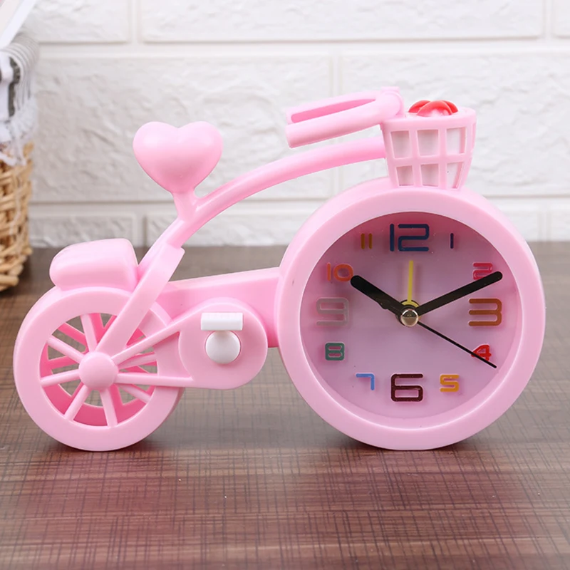 

Creative Cartoon Colorful Bike Alarm Clock Girls Gifts Needle clock Fashion Home Decor Clocks Wake Up for Kids cute Alarm Clock