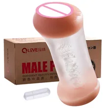 new male masturbation toy vibrating pocket pussy artificial vagina and anal sex Transparent masturbator cup sex toys for man