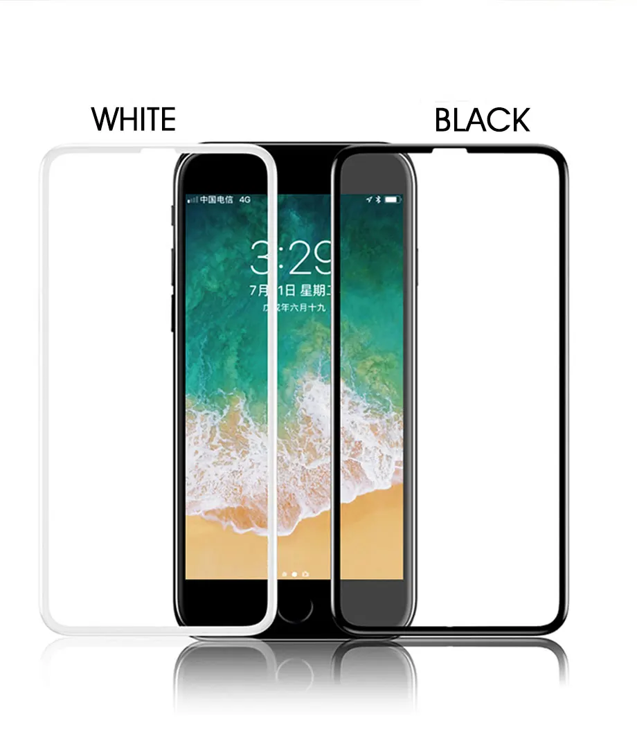 15D защитное закаленное стекло для iPhone 7 8 6 6S plus X Защитное стекло для экрана с мягким краем для iPhone X XS защита экрана