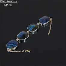 Натуральный браслет из синего камня настоящий Друза, друзовидный драгоценный камень браслет-цепочка с камнем граненый кварцевый камень браслет для женщин pulseras mujer